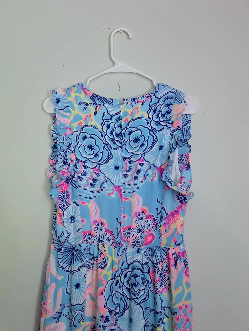 Lilly Pulitzer Blue Floral Ruffle Sleeve Maxi Dress - Picture 5 of 7
